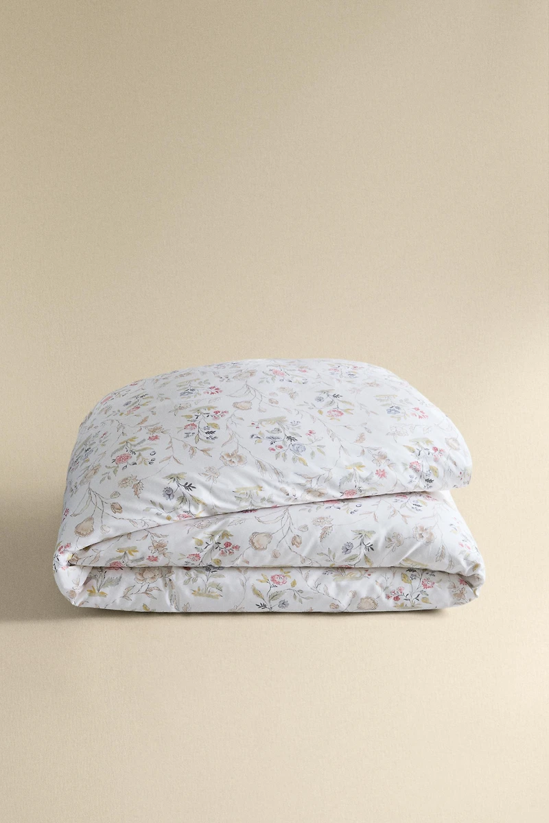 SATIN FLORAL DUVET COVER