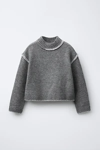 CONTRAST EMBROIDERED KNIT JUMPER