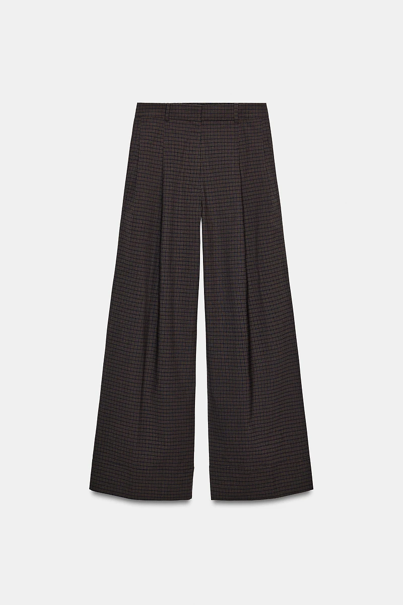 PLAID PLEATED PANTS ZW COLLECTION