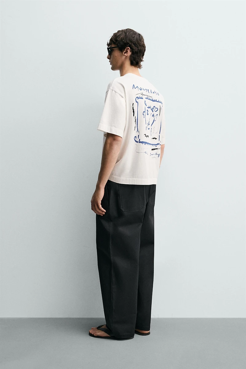 CONTRASTING PRINTS T-SHIRT