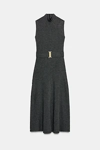 TWILL BELTED DRESS