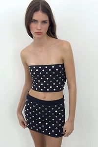 STUDDED MINI SKIRT