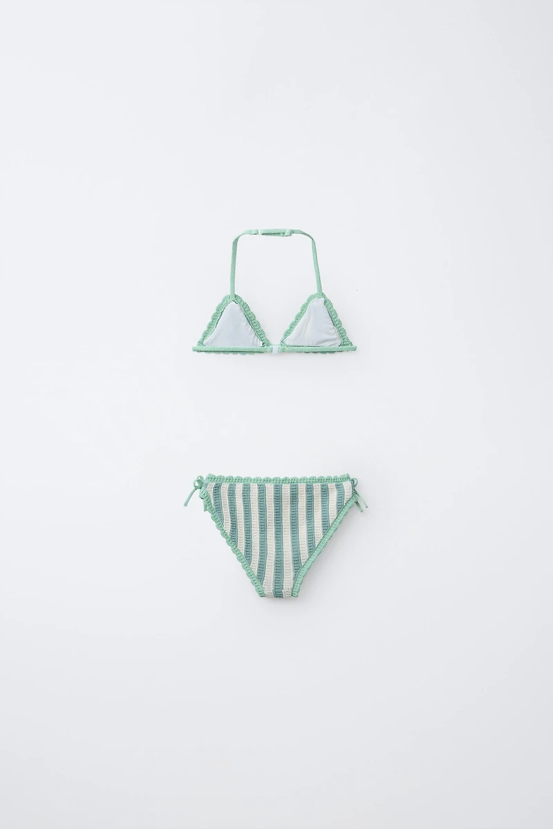 6-14 ANS / BIKINI EN CROCHET À FRUITS ET RAYURES
