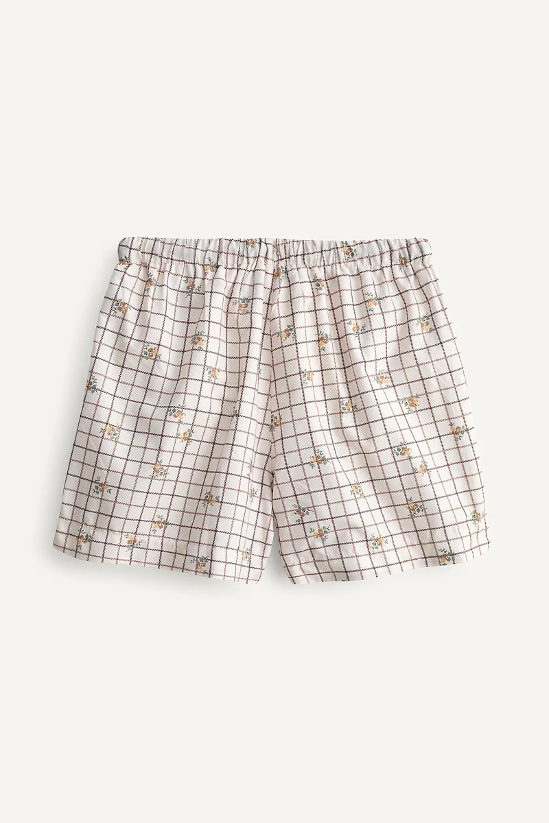 PLAID AND FLORAL LIMITED EDITION SWIM SHORTS