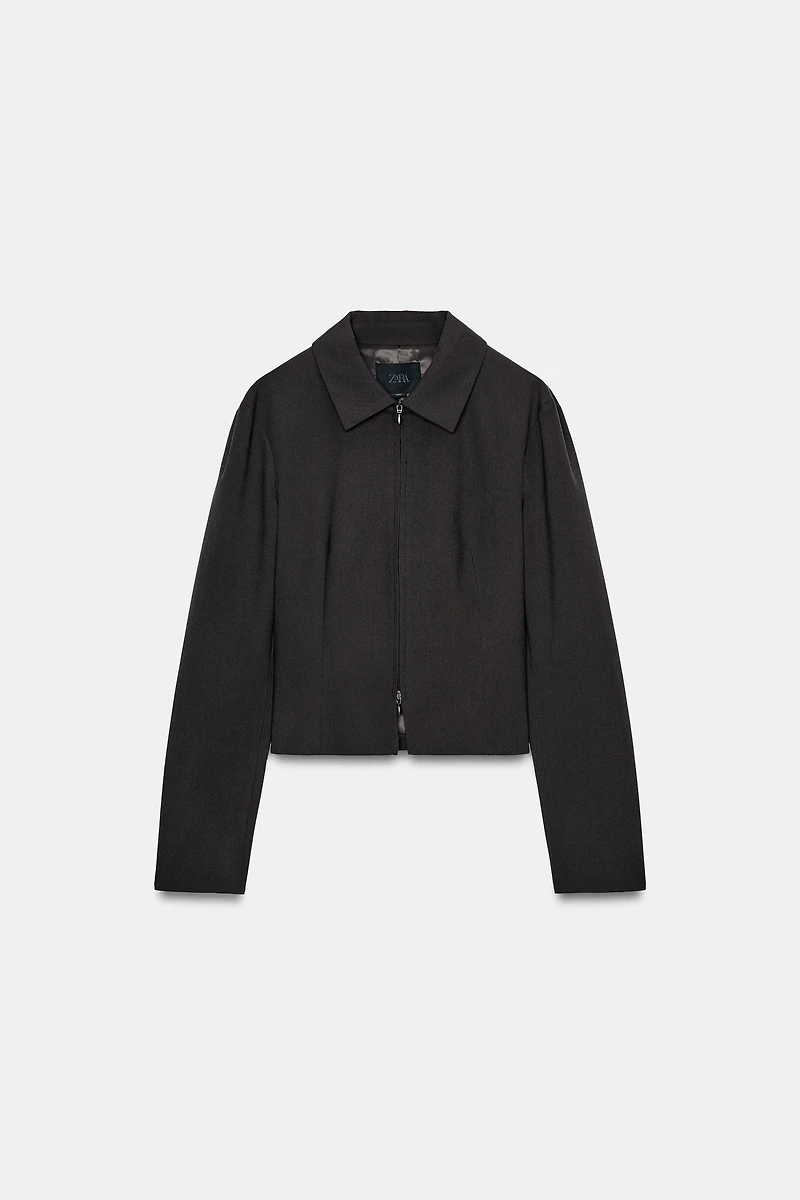 STRIPED ZIPPER JACKET