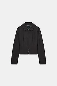 STRIPED ZIPPER JACKET