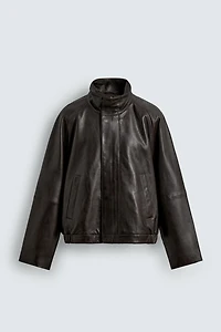LEATHER BOMBER JACKET