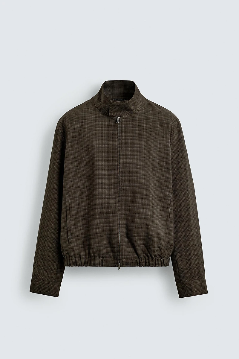 VESTE COURTE À CARREAUX