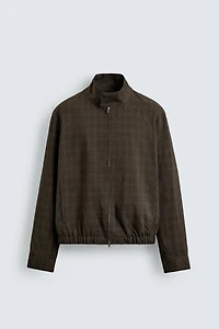 VESTE COURTE À CARREAUX