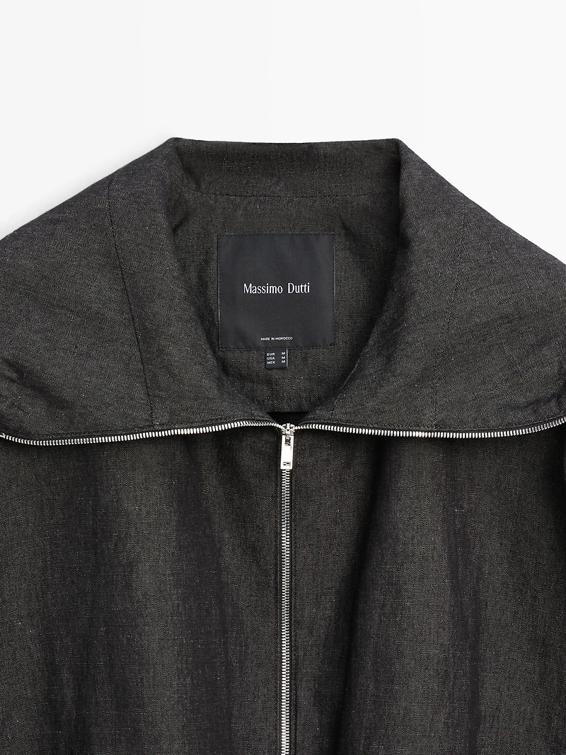 Veste bomber en lin