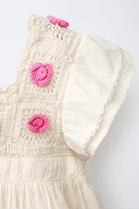 COMBINED CROCHET KNIT TOP