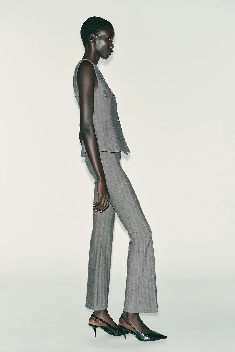 HERRINGBONE FLARED VEST