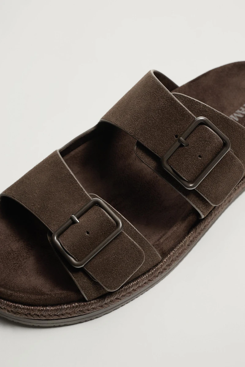 DOUBLE STRAP LEATHER SANDALS