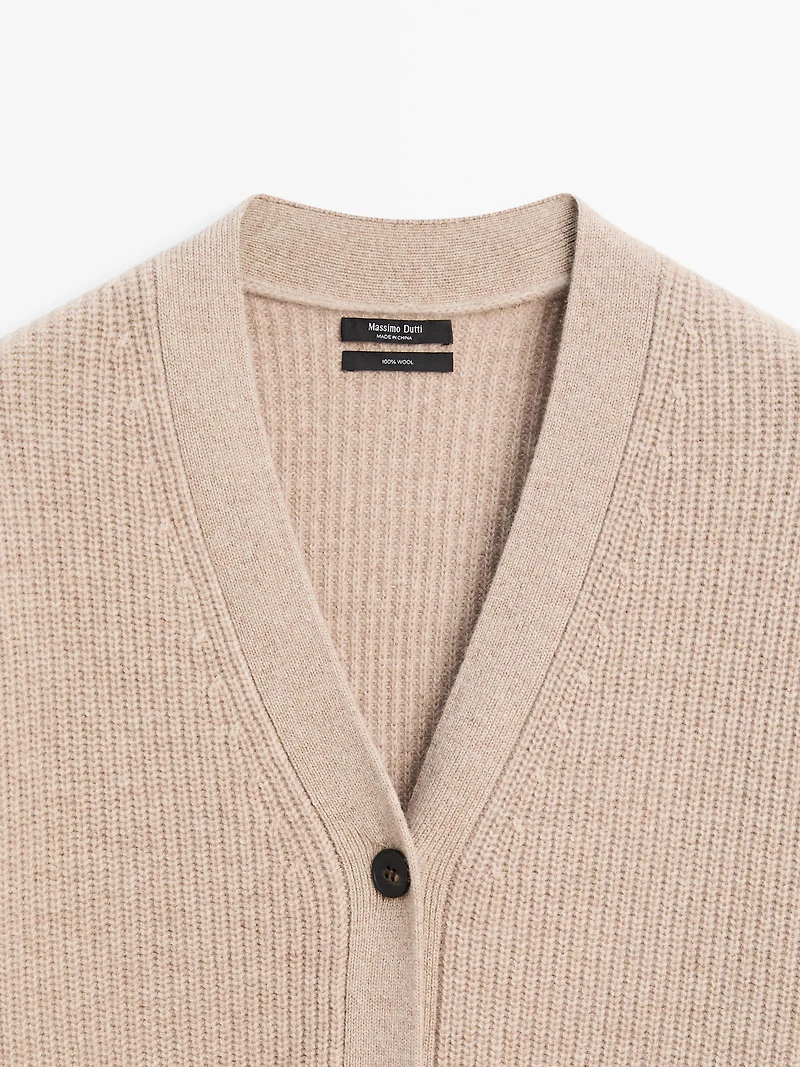 100% wool knit cardigan