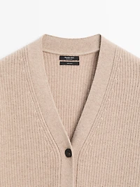 100% wool knit cardigan
