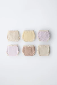 6-14 YEARS/ SIX-PACK OF POLKA DOT UNDERWEAR