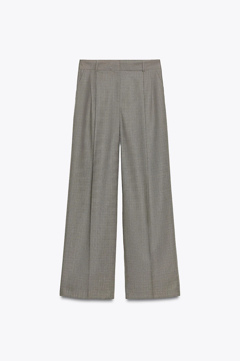 WIDE LEG PLEATED PANTS