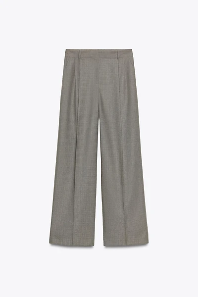 WIDE LEG PLEATED PANTS