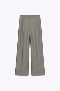 WIDE LEG PLEATED PANTS