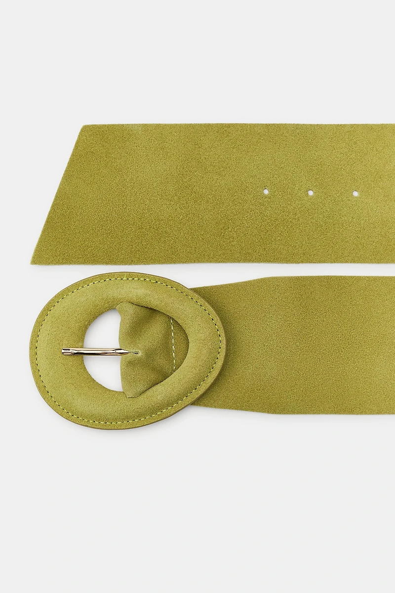 CEINTURE EN DAIM 100% BOUCLE RECOUVERTE