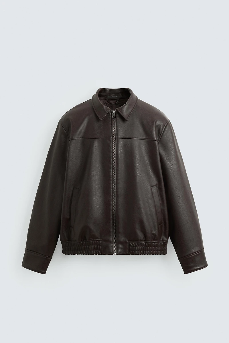 BLOUSON BOMBER MATIÈRE SYNTHÉTIQUE