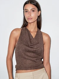 Straight-leg cotton blend trousers