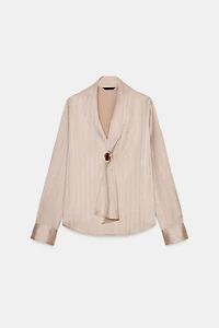 METALLIC THREAD APPLIQUÉ BLOUSE