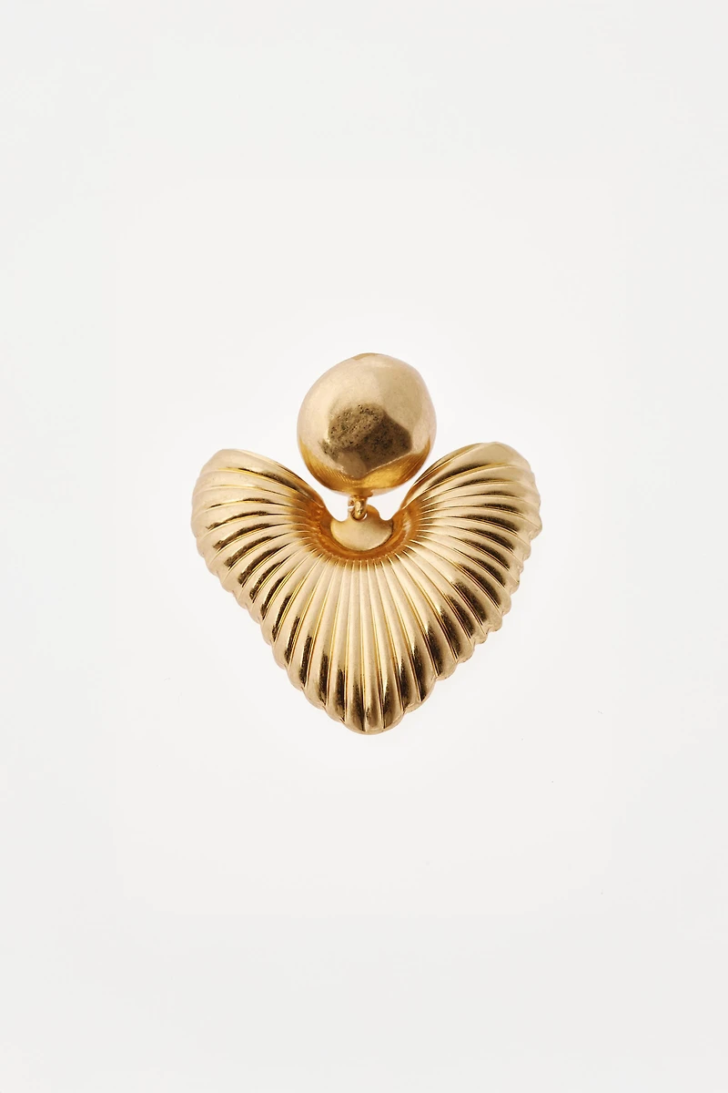 WILLY CHAVARRIA X ZARA MAXI HEART BUTTON EARRINGS