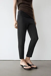 Pantalon legging en soie mélangée
