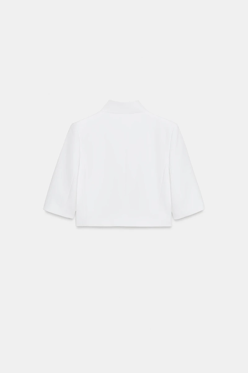 SHORT SLEEVE CROPPED BLAZER ZW COLLECTION