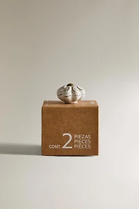 SET OF CERAMIC FLOWER KNOBS (SET OF 2