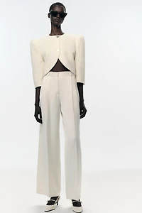 PLEATED STRAIGHT LEG PANTS