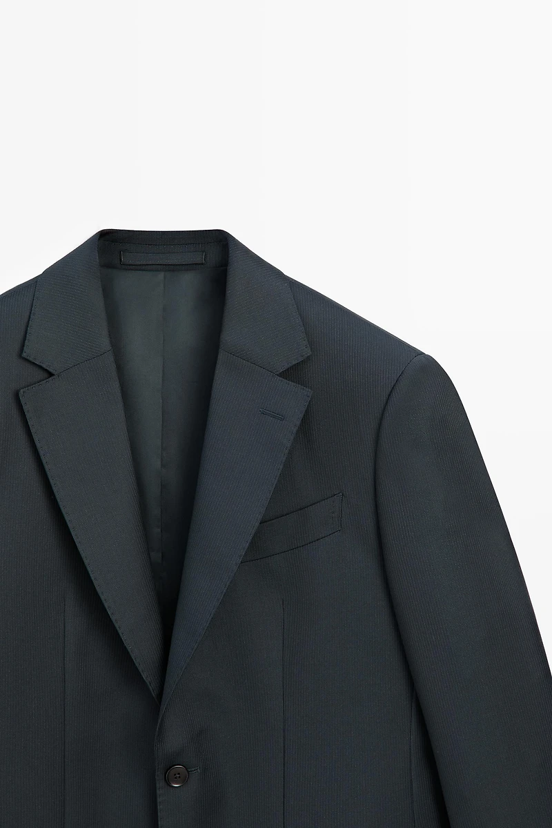 Striped wool blend suit blazer