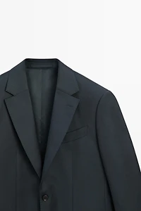 Striped wool blend suit blazer