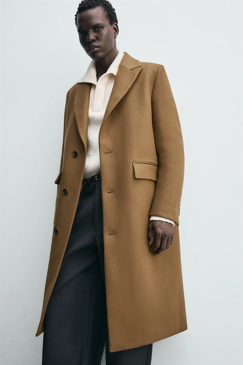 WOOL BLEND TEXTURED COAT