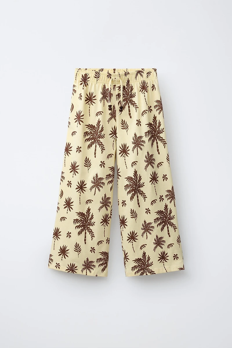 PALM TREE WIDE LEG PANTS