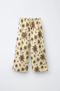 PALM TREE WIDE LEG PANTS