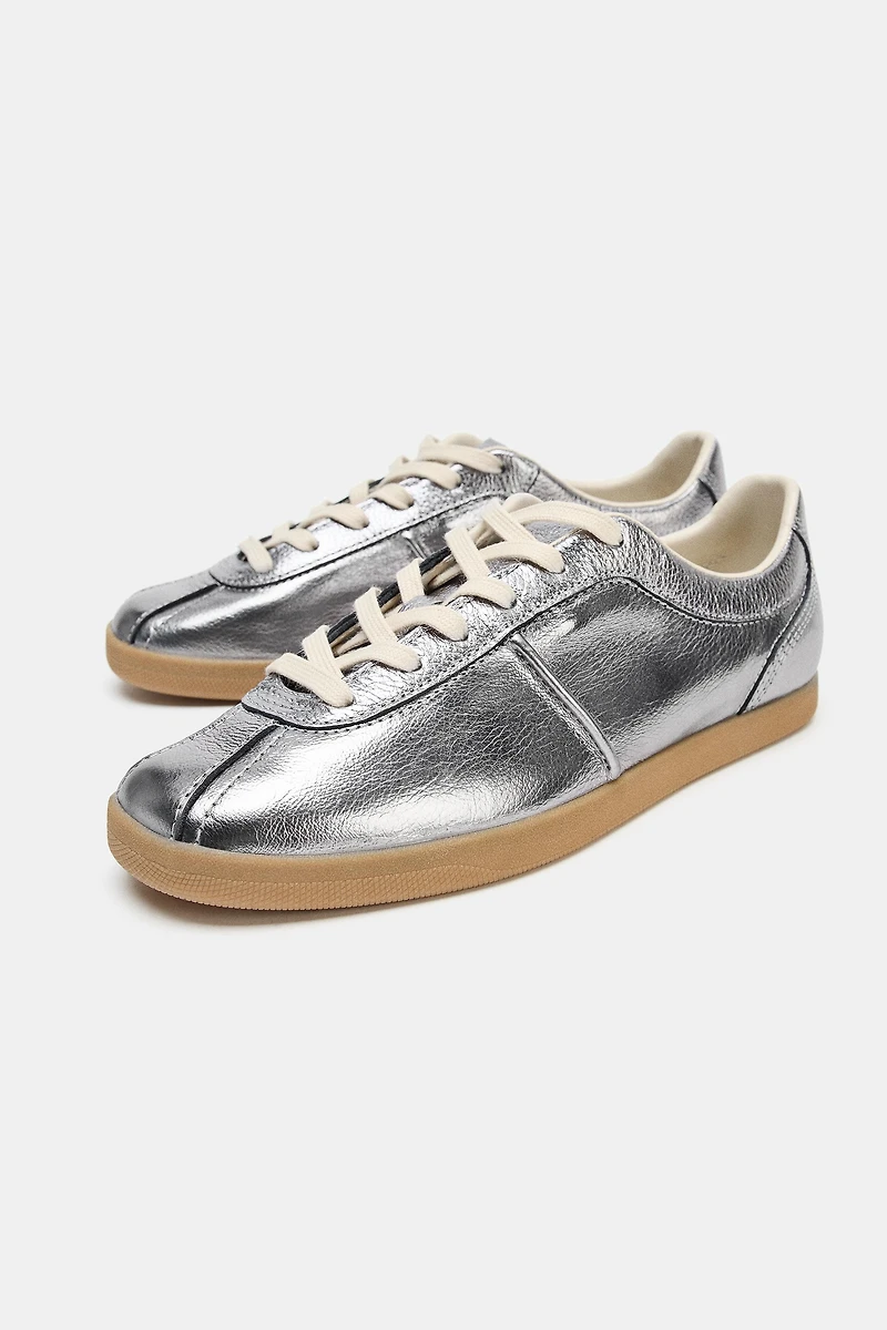 METALLIC LEATHER SNEAKERS