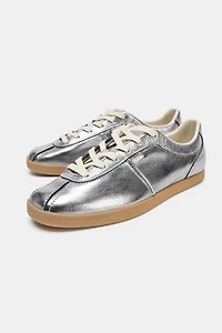 METALLIC LEATHER SNEAKERS