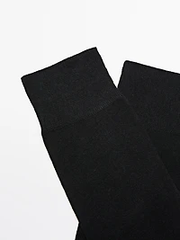 Mercerised cotton blend long socks
