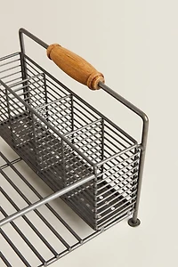 IRON AND ACACIA WOOD DISH RACK
