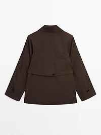 Cotton blend trench coat with back detail