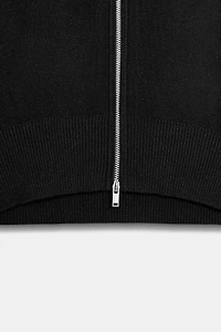 CROPPED KNIT JACKET WITH ZIPPER