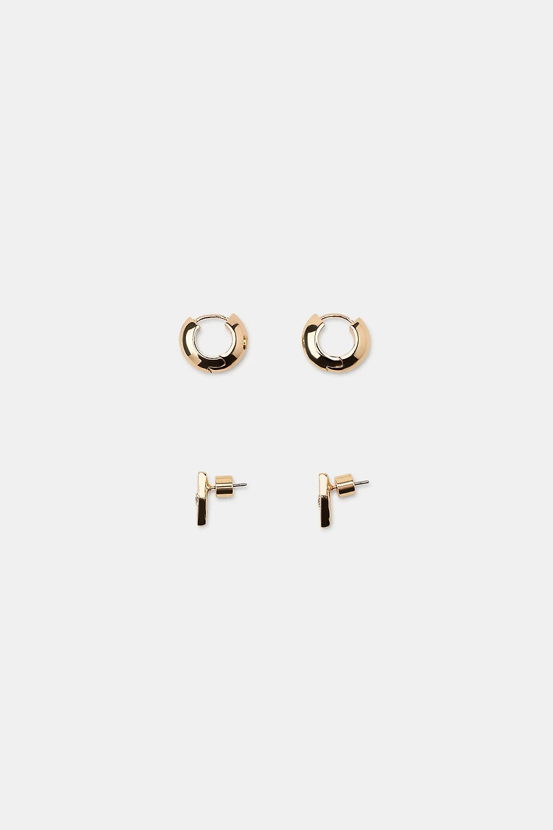 PACK OF SHINY HOOP EARRINGS