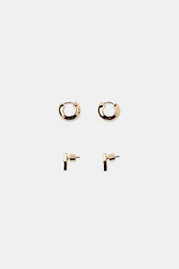 PACK OF SHINY HOOP EARRINGS