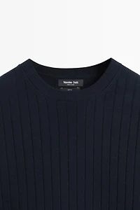 Pull en maille côtelée 100 % coton