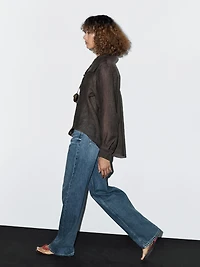 Blouse avec plastron 100 % lin