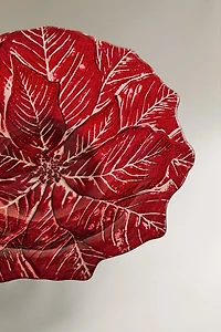 CHRISTMAS FLOWER GLASS SERVING DISH