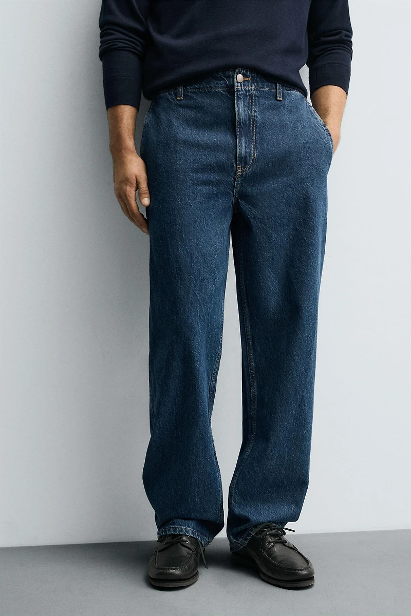 DENIM CHINO STRAIGHT FIT PANTS