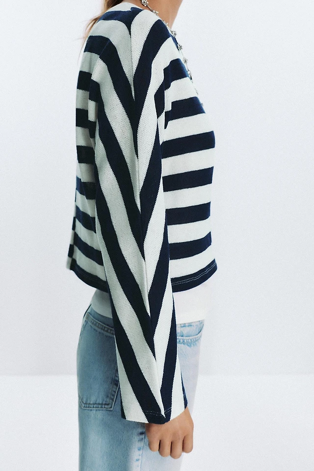 Zara STRIPED BATWING SLEEVE JUMPER Yorkdale Mall